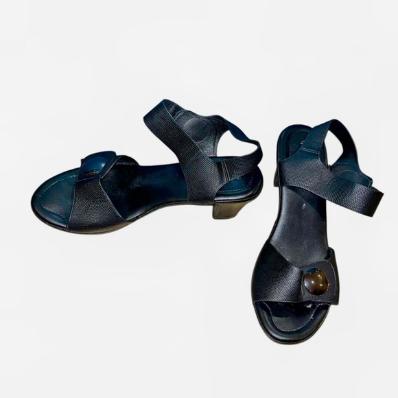 Patrizia Spring Step Black Strappy Sandals low heel comfort Size 10 - Picture 1 of 5